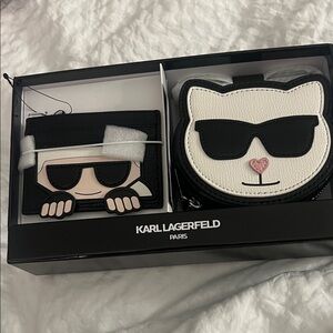 Karl Lagerfeld Black and White Cat Bag Set